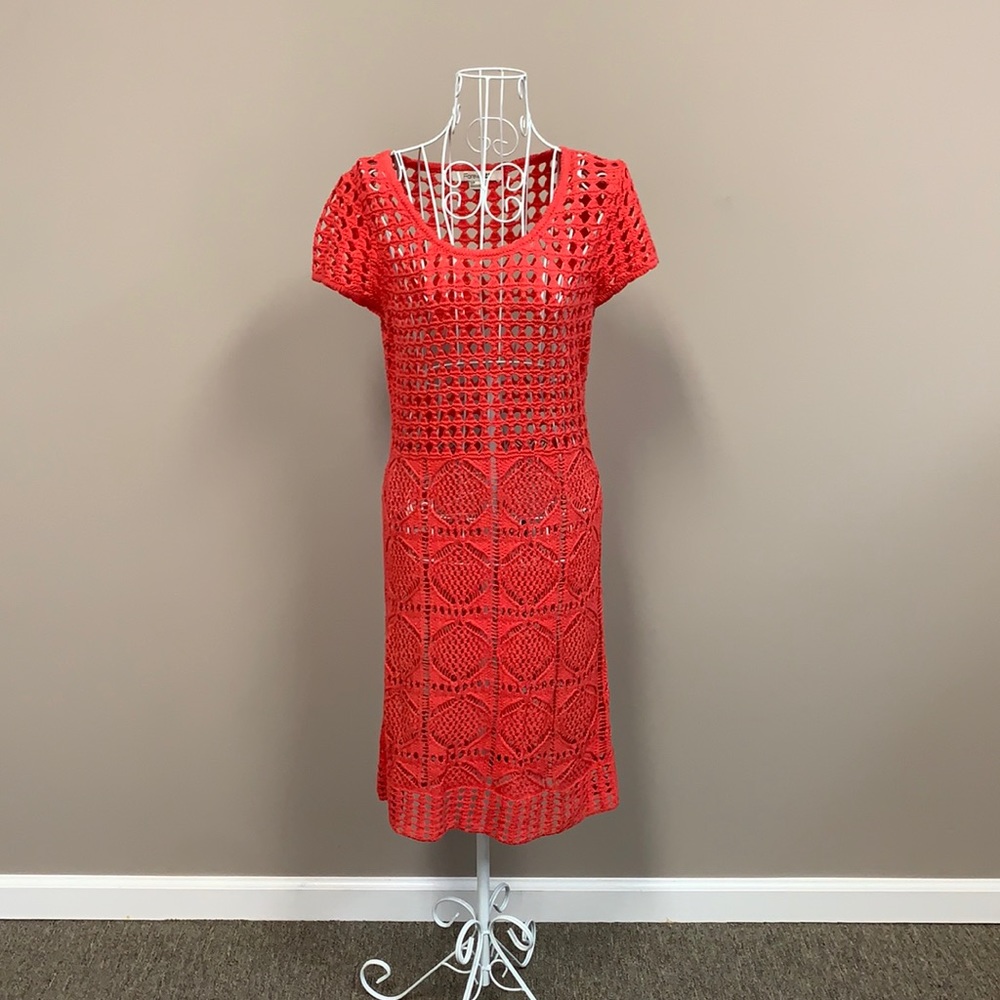 Crochet coral dress
